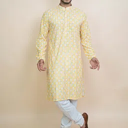 KUNDALI KAKSHAY Geometric Embroidered Mandarin Collar Thread Work Kurta-image-59