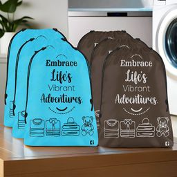 Aura Blue & Brown 6 Pieces Reusable Multi-Utility Organisers-18