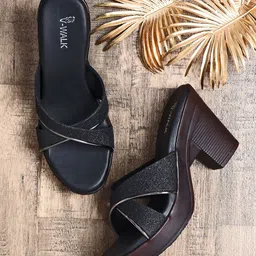 V-WALK Embellished Party Block Sandals with Bows-13