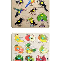 Mingkids Knob and Peg Puzzle for Kids Multicolour - 17 pieces-6