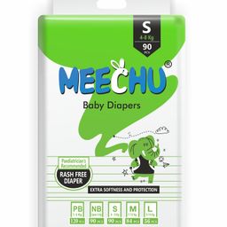 Meechu Baby Tape Style Diapers Super Saver Jumbo Pack Small - 90 Pieces-image-89