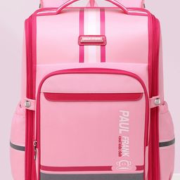 StarAndDaisy 'Paul Frank' 3D Waterproof School Backpack for Kids, Lightweight, Waterproof, with back cushion supports, compartmented for 1 to 5 grade students - Pink - 16 inch-image-0