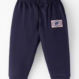 Ollypop Single Jersey Full Length Lounge Pant with Text Patch - Navy-picture-11