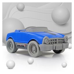 NHR Dinky Plastic Toy Car Pull & Push Vehicle Racing Toy Cars Play Set Toddlers Car Toys Pullback Mini Cars Toys for Kids up to 3 Years (Blue)-2