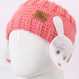 Funkrafts Wollen Rabbit Designed Handmade Ear Muffs - Pink-image-84