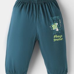 Tango Single Jersey Knit Full Length Lounge Pant With Text Print - Teal Blue-picture-1