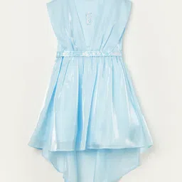 Barbie by Tiny Girl Woven Sleeveless Brand Logo Printed High Low Dress - Light Blue-picture-34