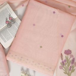 Libas Floral Woven Design Thread Work Unstitched Dress Material-image-11