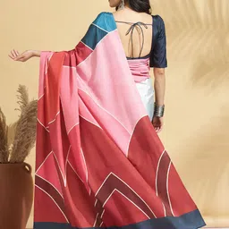 RACHNA Colourblocked Block Print Saree image 5
