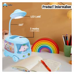 FunBlast Space Bus Theme Table LED Lamp with Pen Holder - Blue image 2
