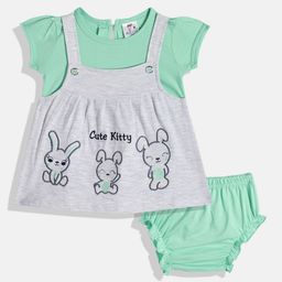 BABYMAX Infants Girls Animal Embroidered Pure Cotton Pinafore Dress-image-90