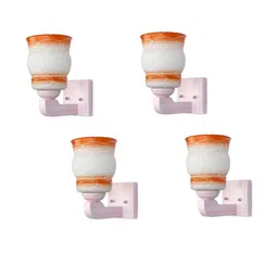 Somil Premium Designer Glass Wall / Night Lamp Elegant & Stylish Dcor Accent for Modern Interiors, color- Orange, White Size- 22 X 27 X 24.5 CM-image-16