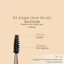Milagro Beauty Angle Liner Spoolie Brush 63 - Beige image 3