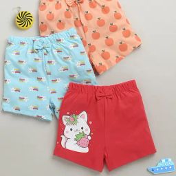 Bumzee Blue Cotton Graphic Shorts - Pack of 3-picture-21