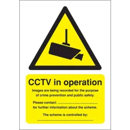RS PRO Polypropylene Security Label, CCTV Sign, English, 210 mm x 148mm Model No 1812222-image-4