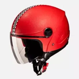 Studds Red With Racing Flag Xtra Large (600 mm) Open Face Helmet, Track-image-92