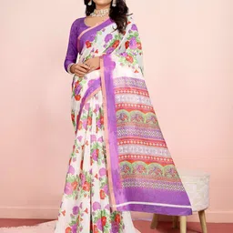 Mitera Floral Zari Saree-image-65