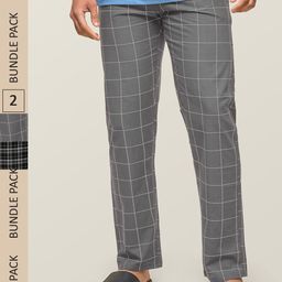 XYXX Men Pack Of 2 Checked Lounge Pants-image-47
