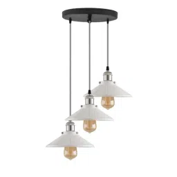 Homesake 3-Lights Round Cone Shade Cluster White Metal Cone Pendant Light - Set of 1-image-75