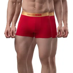 UnderJeans by Spykar Red Trunks - Pack of 2-picture-28