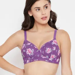 Clovia Purple Non Wired Padded T-Shirt Bra-picture-32