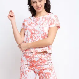 Boston Club Pink Printed Crop Top With Shorts-picture-23