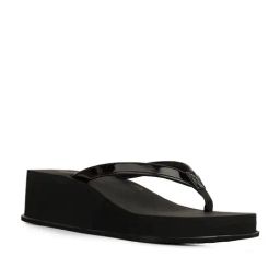 Bata Women's Black Thong Wedges-image-19