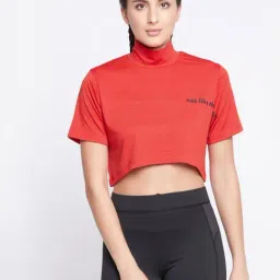 Clovia Red Printed Sports Crop Top-picture-8