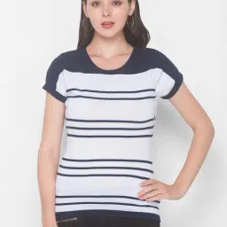 Globus Navy & White Cotton Striped Sweater-picture-19