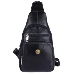 HiLEDER Blue Textured Medium Leather 12 inch Backpack-14