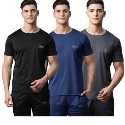 Vimal Jonney Multicolor Round Neck Sports T-Shirt - Pack of 3-image-84