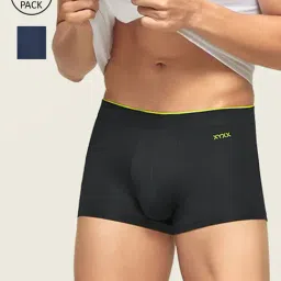 XYXX Blue & Black Mid Rise Trunks (Pack of 2)-image-69