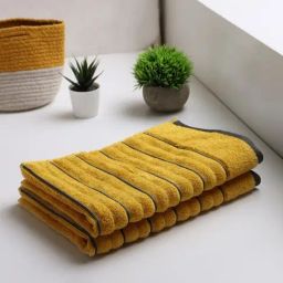 Spaces Exotica Mustard 575 GSM Cotton Hand Towel - Set of 2-image-6