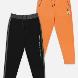 HELLCAT Orange & Black Solid Trackpants (Pack Of 2)-image-104