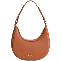 Eske Tan Solid Medium Hobo Handbag-23