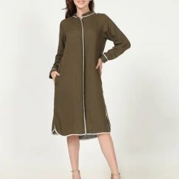 Saltpetre Classic Olive Shirt with piping in Organic Cotton-image-1