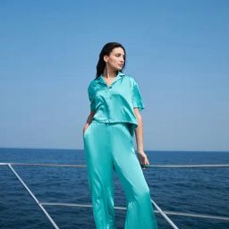 Sweet Dreams Blue SatinShirt With Pyjamas-image-76