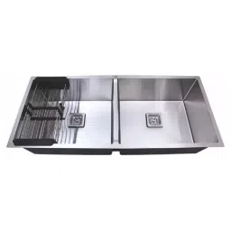 JKN MODULAR 41x20x10 inch Satin Finish Stainless Steel Double Bowl Kitchen Sink, JK15-image-76