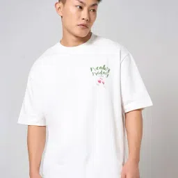People By Pantaloons White Cotton Boxy Fit Printed T-Shirt-picture-32