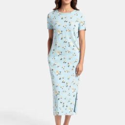 Jockey RX79 Women's Super Combed Cotton Long Length Printed Lounge Dress-picture-17