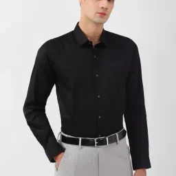 Peter England Black Cotton Slim Fit Shirt-picture-34