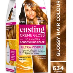 L'Oreal Paris Casting Creme Gloss Ultra Visible Hair Color 634 Caramel Brown - 100 gm + 60 ml-image-67