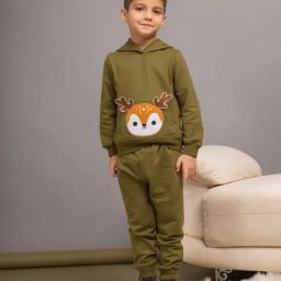 Budding Bees Boys Green Embroidered Sets-image-4
