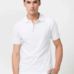 Rare Rabbit White Regular Fit Solid Polo T-Shirt-image-45