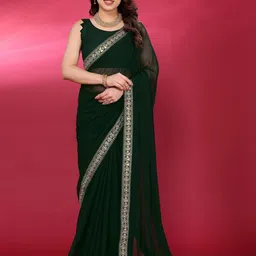 ROOP SUNDARI SAREES Embroidered Pure Georgette Designer Saree-image-98