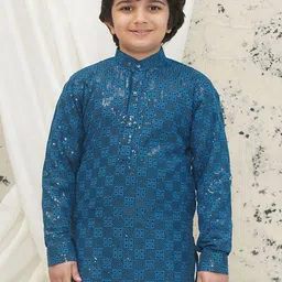 Aj DEZInES Boys Embroidered Sequinned Kurta-image-63