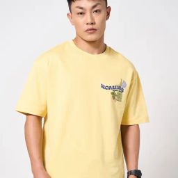 People By Pantaloons Yellow Cotton Boxy Fit Printed T-Shirt-picture-32