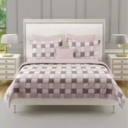 Swayam Ananda Purple Cotton 210 TC 120 GSM Double Size Bedsheet With 2 Pillow Covers-picture-4