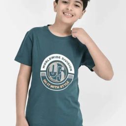 Crimsoune Club Boys Green Cotton Graphic T-shirt-image-92