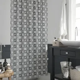 ArtzFolio Grey & Black Printed Waterproof Shower Curtain-image-92
